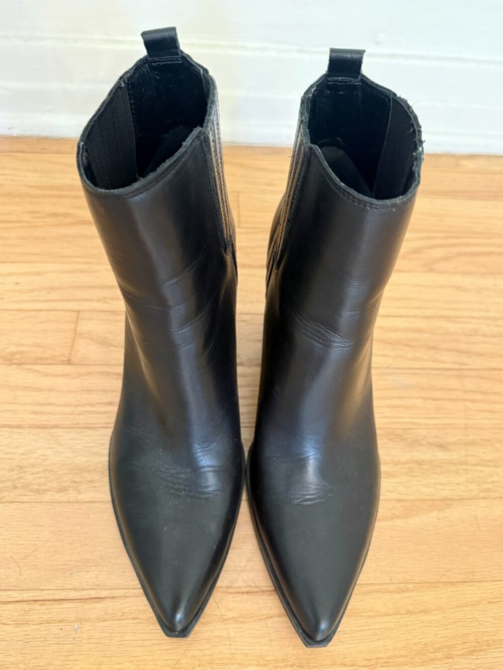 Marc Fisher LTD Black Leather Pointed Toe Ankle Boots | Size 8.5